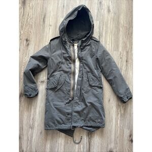 ARITZIA TNA Parka Convertible Coat Britania Edition Hooded Fleece LinedGreen XXS